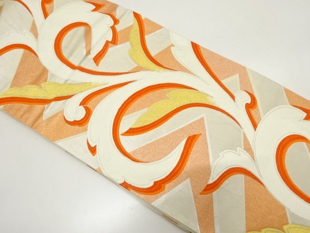JAPANESE KIMONO / ANTIQUE FUKURO OBI / SILK / WOVEN PLANTS